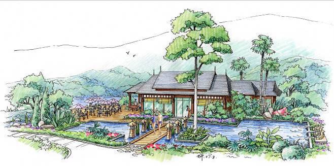 溫泉度假區旅游規劃手繪圖