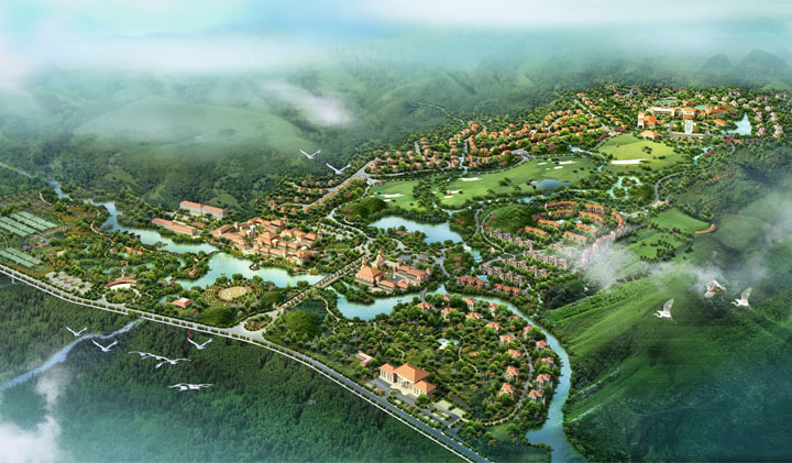 北國(guó)之春溫泉度假區(qū)溫泉規(guī)劃鳥瞰圖