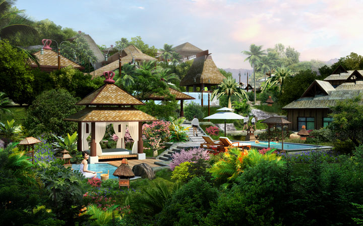 錦繡香江溫泉城露天溫泉設計